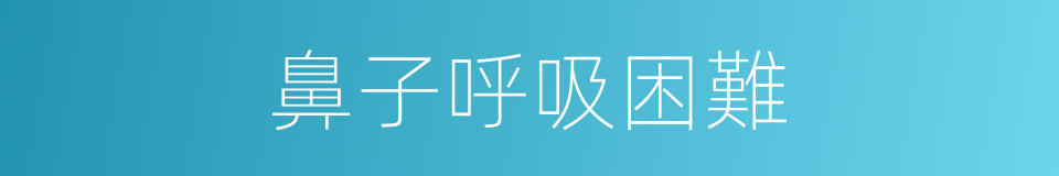 鼻子呼吸困難的同義詞