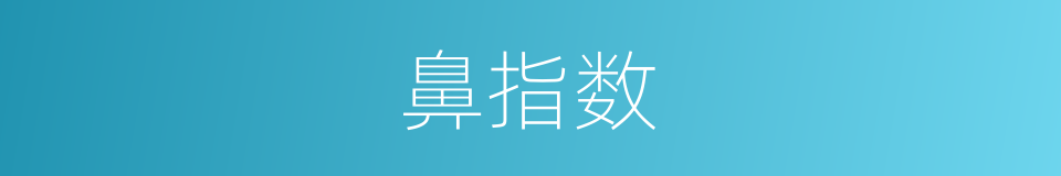 鼻指数的同义词