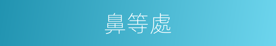 鼻等處的同義詞