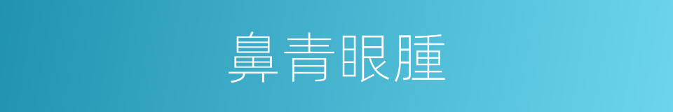鼻青眼腫的意思