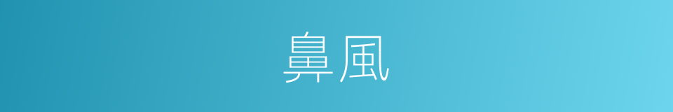 鼻風的意思