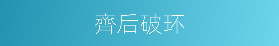 齊后破环的同义词