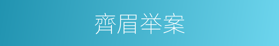 齊眉举案的同义词