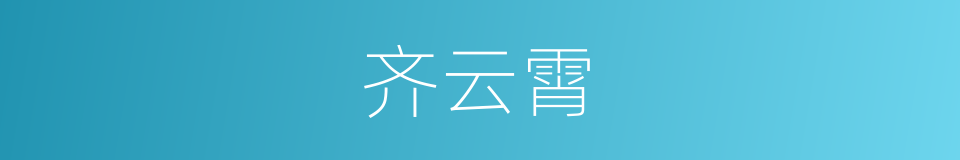 齐云霄的同义词