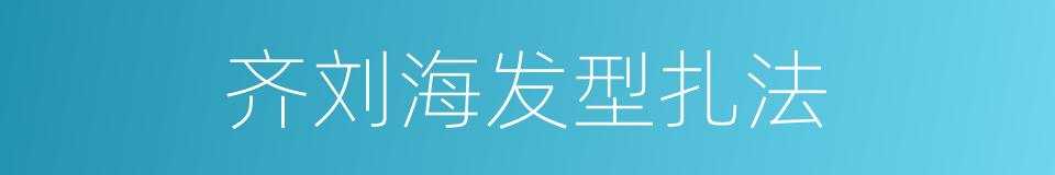 齐刘海发型扎法的同义词