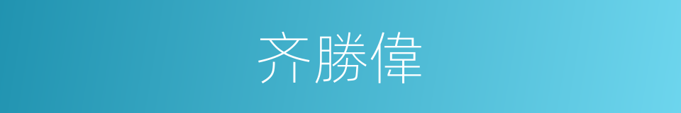 齐勝偉的同義詞