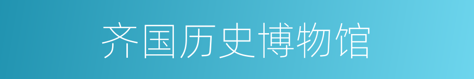 齐国历史博物馆的同义词
