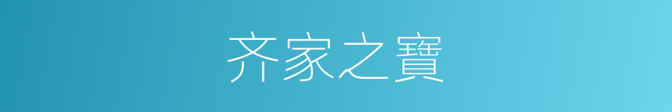 齐家之寶的同義詞