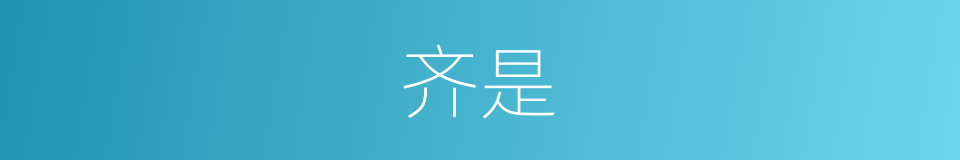 齐是的意思
