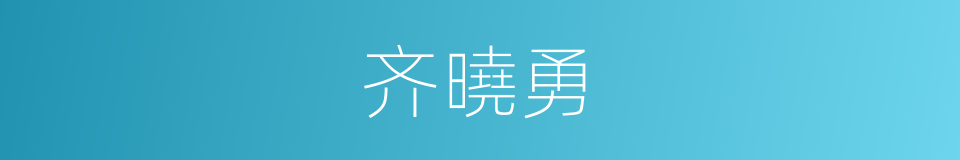 齐曉勇的同義詞