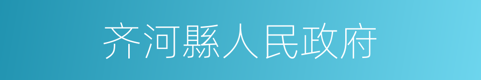 齐河縣人民政府的同義詞