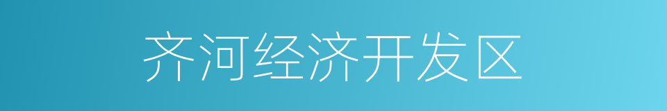 齐河经济开发区的同义词