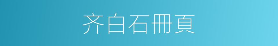 齐白石冊頁的同義詞