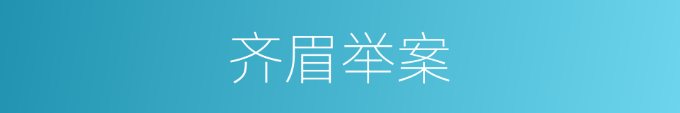 齐眉举案的意思