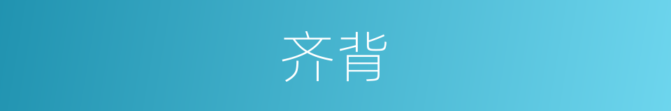 齐背的同义词