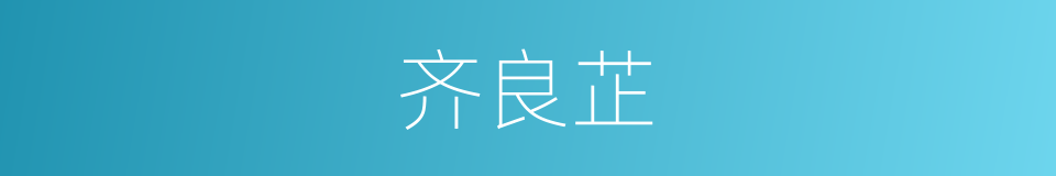 齐良芷的同义词