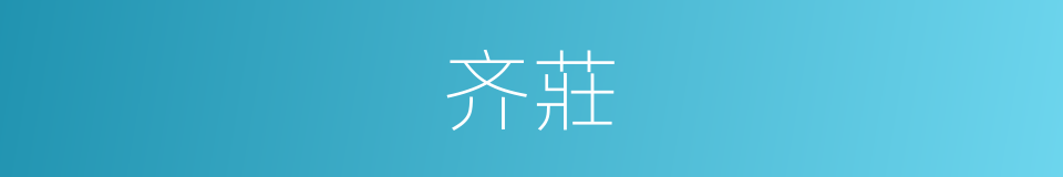 齐莊的意思