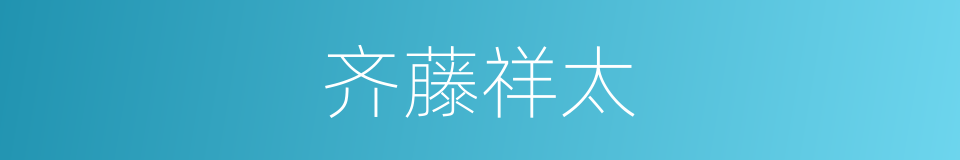 齐藤祥太的同义词