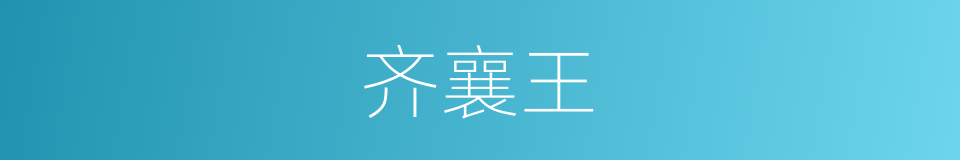 齐襄王的同义词