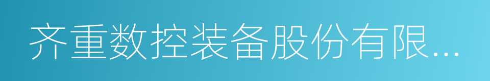 齐重数控装备股份有限公司的同义词