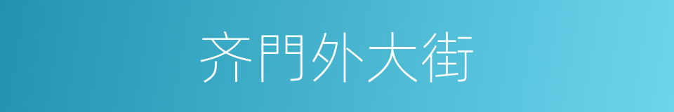 齐門外大街的同義詞