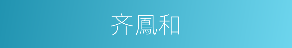齐鳳和的同義詞