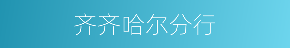 齐齐哈尔分行的同义词