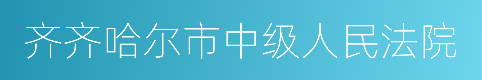 齐齐哈尔市中级人民法院的同义词