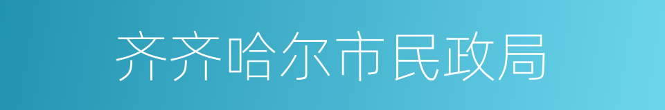 齐齐哈尔市民政局的同义词