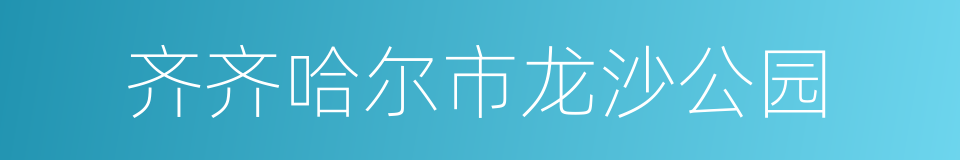 齐齐哈尔市龙沙公园的同义词