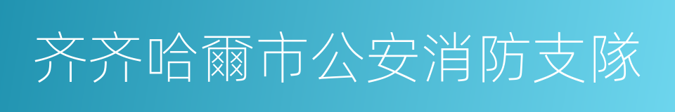 齐齐哈爾市公安消防支隊的同義詞