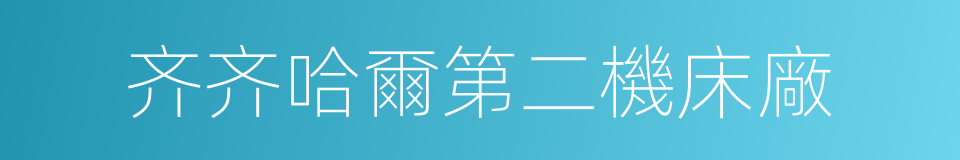 齐齐哈爾第二機床廠的同義詞