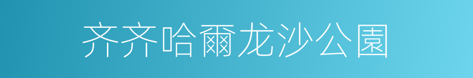 齐齐哈爾龙沙公園的同義詞