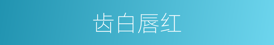 齿白唇红的同义词