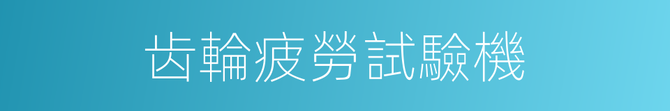齿輪疲勞試驗機的同義詞