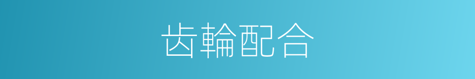 齿輪配合的同義詞