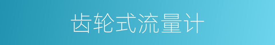 齿轮式流量计的同义词