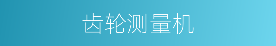 齿轮测量机的同义词