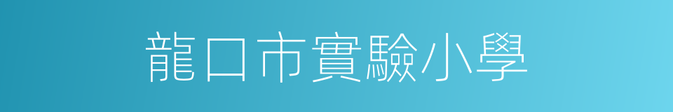 龍口市實驗小學的同義詞