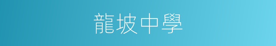 龍坡中學的同義詞