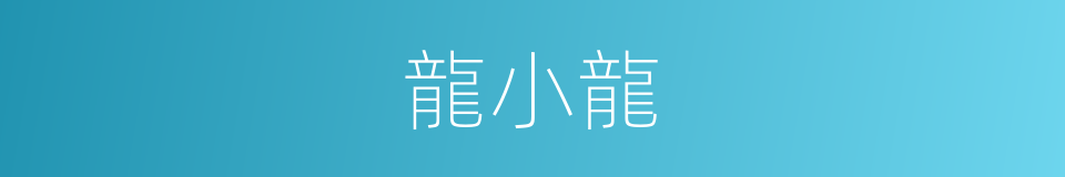 龍小龍的同義詞