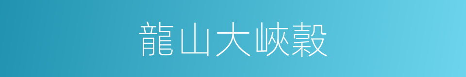 龍山大峽穀的同義詞