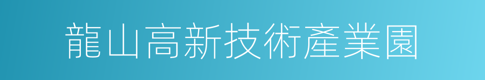 龍山高新技術產業園的同義詞