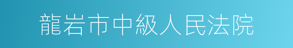 龍岩市中級人民法院的同義詞