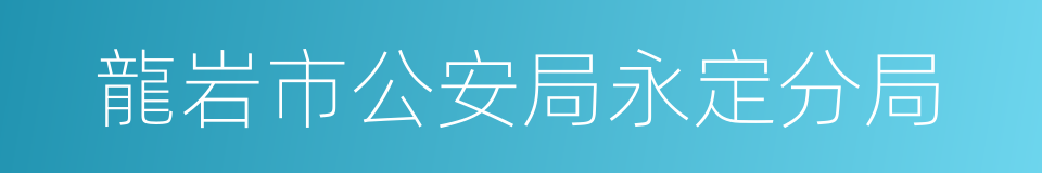 龍岩市公安局永定分局的同義詞