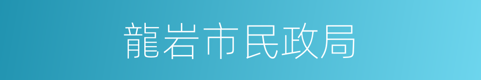 龍岩市民政局的同義詞
