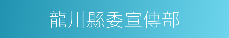 龍川縣委宣傳部的同義詞