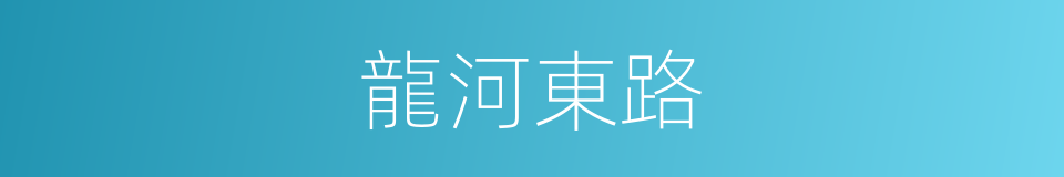 龍河東路的同義詞