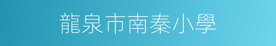 龍泉市南秦小學的同義詞