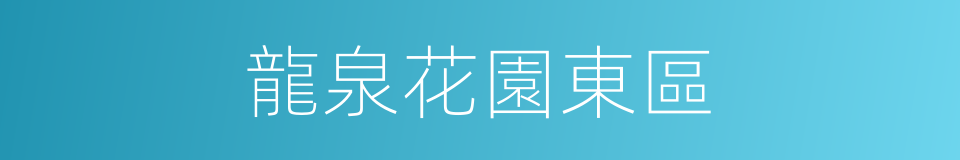 龍泉花園東區的同義詞